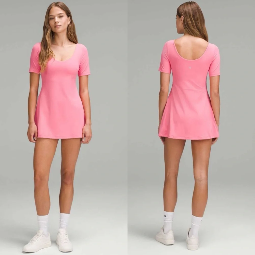 Lululemon Align Short Sleeve Dress Athletic Mini Dress Sakura Pink 10 12 NWT - Picture 15 of 15